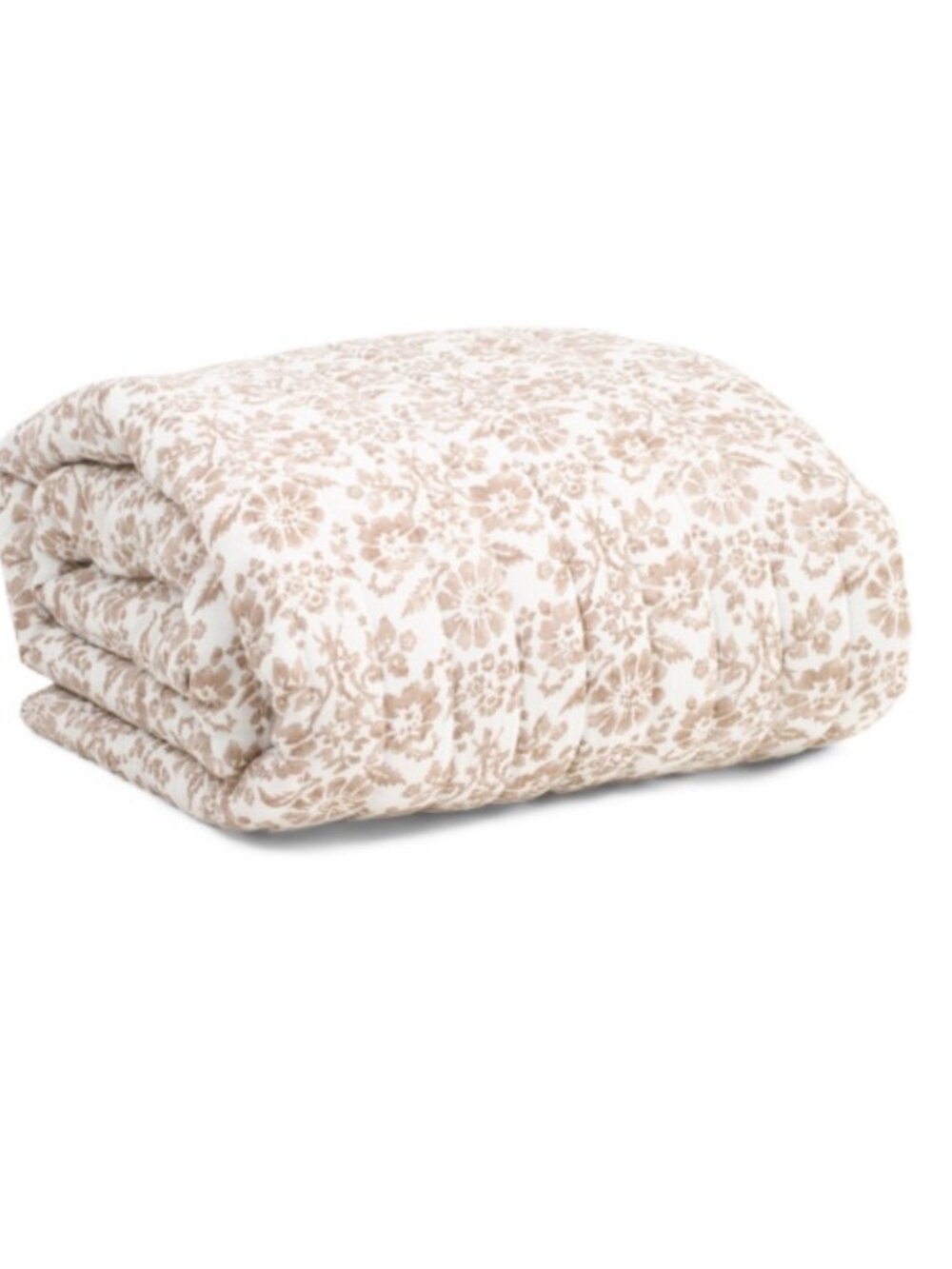 Rachel Zoe Reversible Quilt Set in Beige Floral and Cream Texture - Picture 3 of 3